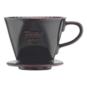 【停產】TIAMO 102 硬質白瓷 咖啡濾器組 咖啡 附量匙滴水盤