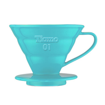 TIAMO V01陶瓷圓錐咖啡濾器組 (藍) 附量匙濾紙