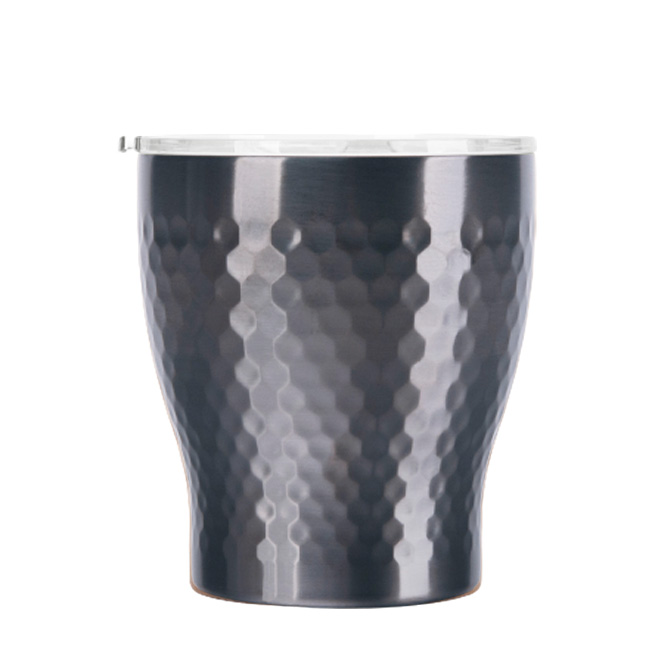 Tiamo 陶瓷塗層真空保溫錘紋杯 230ml 鈦黑