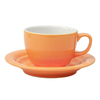 【特惠】35號-卡布奇諾咖啡杯盤組-橘色釉250cc